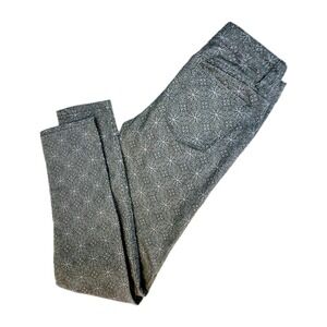 PrAna Kara Jeans sz 2 Gray Geometric Pattern, Organic Cotton Stretch Denim‎